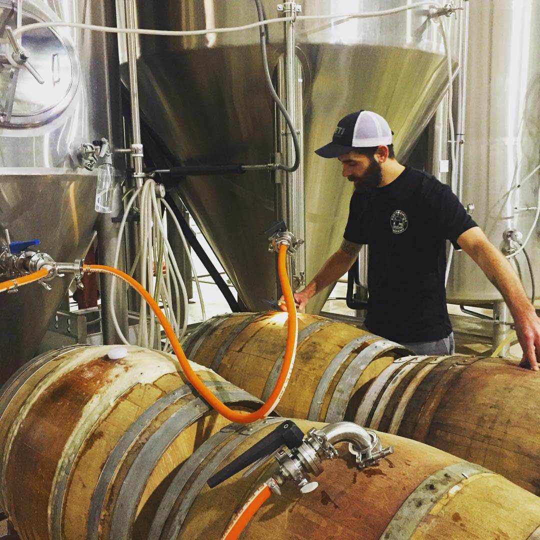 Filling some barrels with Barleywine! #barrelaged #craftbeer #oregonbeer #boubron #beer