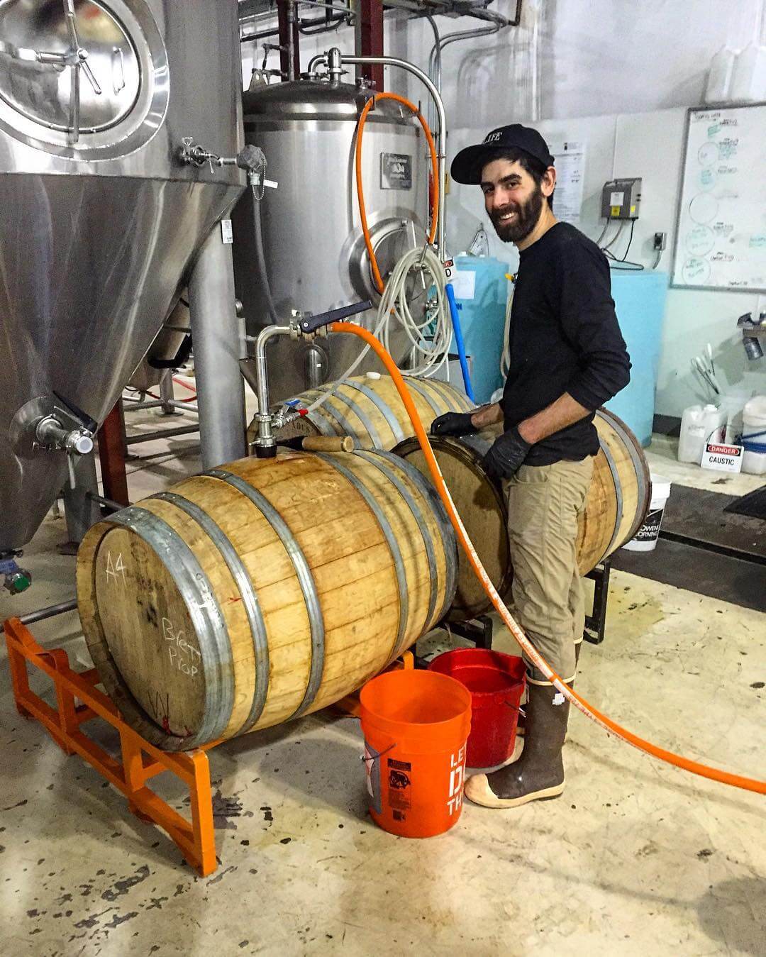 @nicosoulias creating a new barrel aged beer for your enjoyment! | #goodlifebrewing #bend #oregon #oregonbeer #barrelaged #craftbeer #thebeernation #drinklocal #brewery