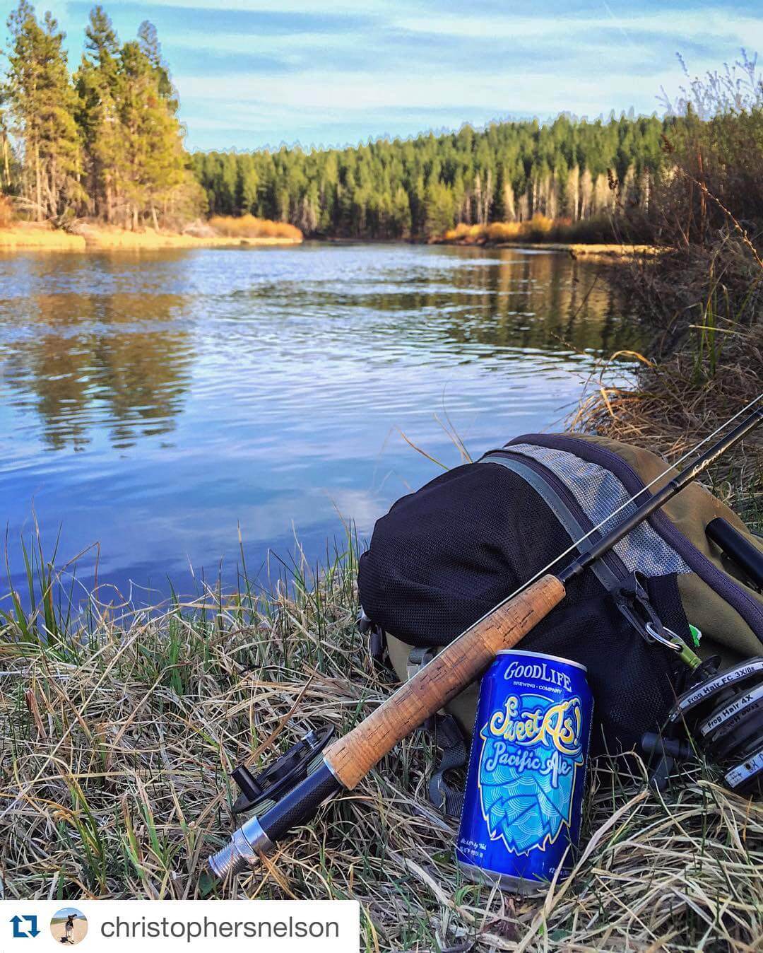 Have a #sweetas day! ????: @christophersnelson ????
????
????

#goodlifebrewing #bend #oregon #sweetaspacificale #oregonbeer #craftbeer #cannedbeer #thebeernation #drinklocal #craftnotcrap #flyfishing #rossreels #scottflyrods #oregonexplored #bestofbend