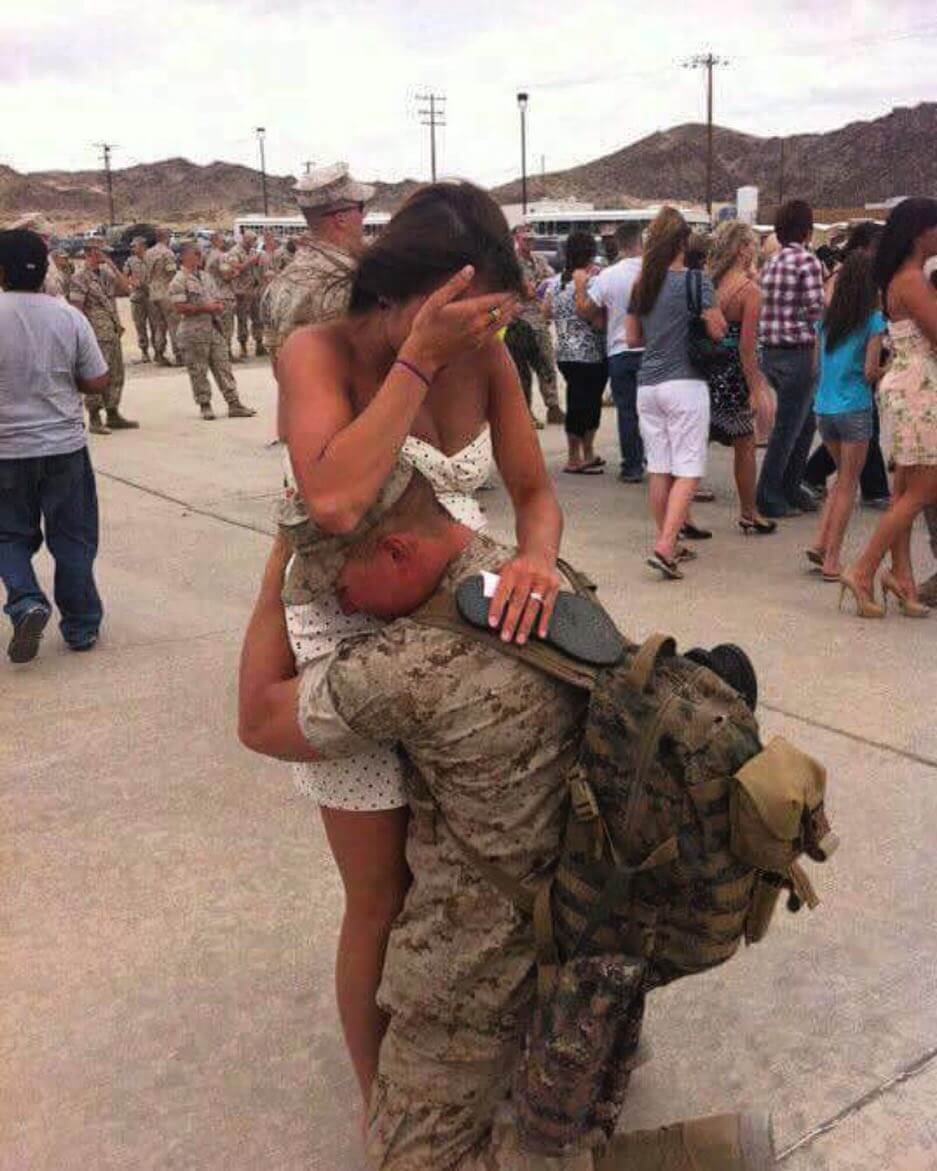 Happy Veteran's Day to all the heroes who are currently serving or have served our amazing country in the past! This is a photo of a member of the GoodLife family greeting her husband coming home.  It also happened to be the first time her husband met his soon to be daughter! Thank you to every single soldier! 🍻