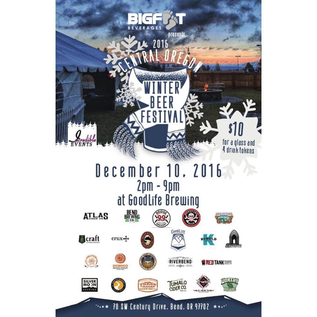 We are 3 weeks away from the 4th Annual Central Oregon Winter Beer Festival! We've moved it from our #beergarden to the Century Center Courtyard so we can stay warm and dry this year! We have 20 breweries signed up this year and it's lining up to be the best COWBF yet!