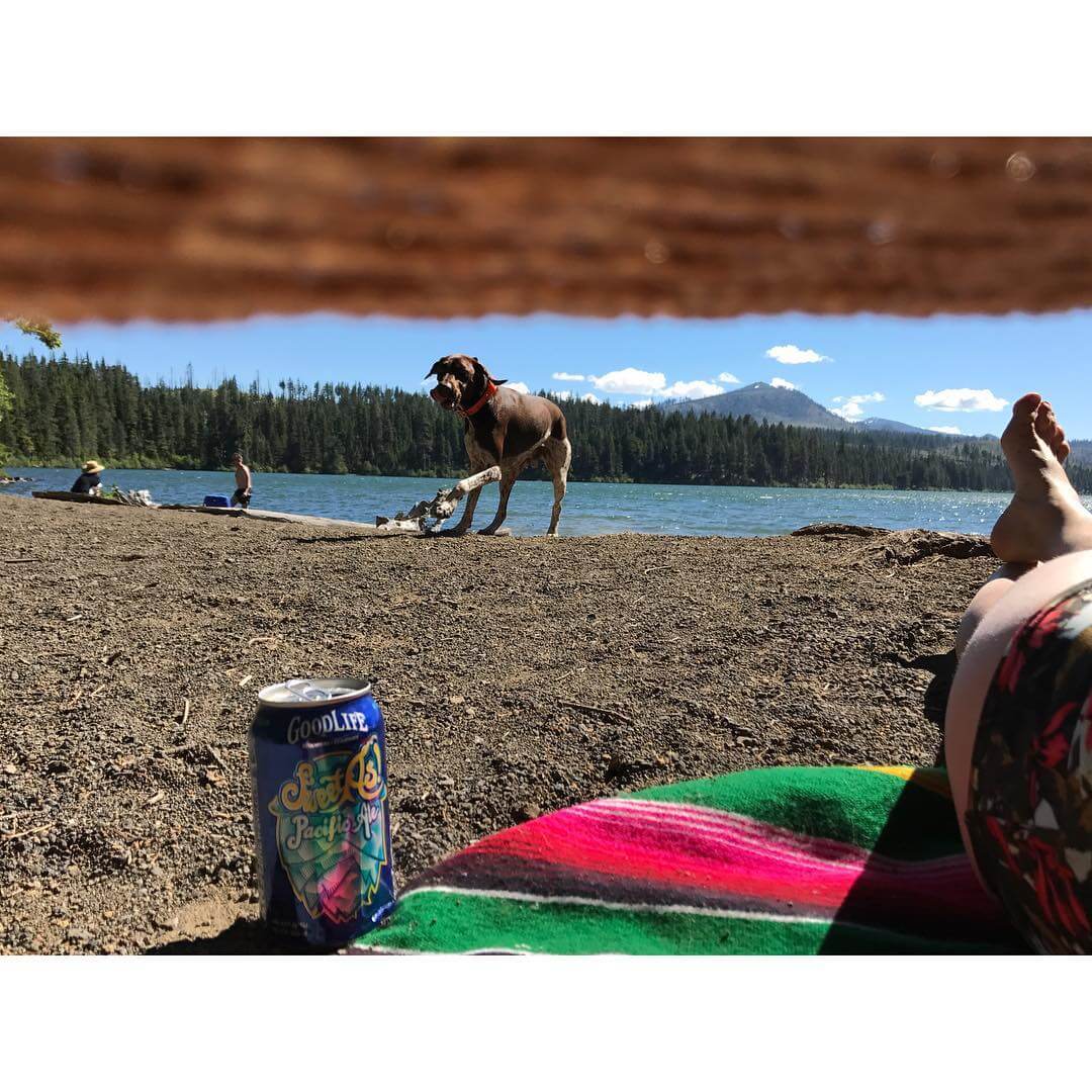 After doing some R&D in the recent #heat, it is confirmed that Sweet As! improves quality of life while sitting next to a #lake. Where else do you like drinking #sweetaspacificale?! #whatsyourgoodlife 📸: @m_davis