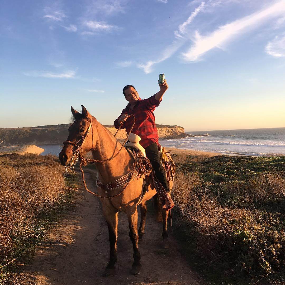 One of our longest employees, @frijolspapa, living the #goodlife in Santa Cruz this last week! This man is one of the biggest reasons why you get to enjoy our beer in cans! 🍻 to him and a great 2018!