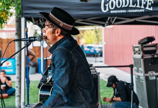 #tbt to when @phillyglove played at our 7th Anniversary Party and kicked off the GoodLife Brewing Presents G. Love’s Special Sauce IPA PNW Beer Release Tour in the Biergarten. We can’t wait to have him back next year and jam out with some cold beverages. #dankydanksteripa #whatsyourgoodlife 📸: @rickipedia23