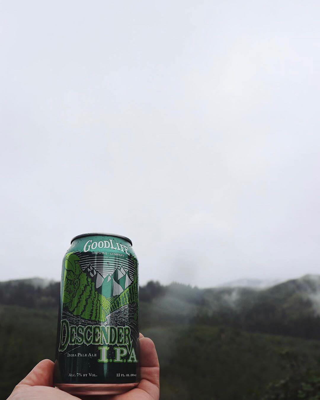 A can of Descender IPA trying to blend in to its natural environment courtesy of @austinlikesbeer. #goodlifebrewing #whatsyourgoodlife