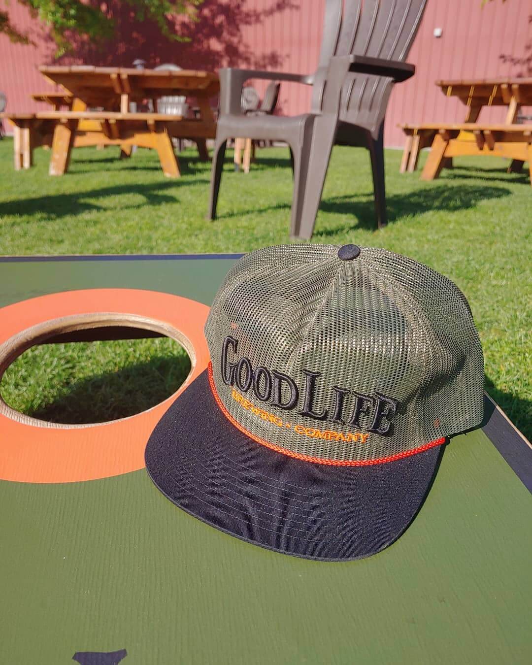 All Mesh Flatbill Trucker comin at ya! Find it at our pub or online in our Shop!

https://www.goodlifebrewing.com/product/all-mesh-flatbill-in-hunter-green-black-and-orange/