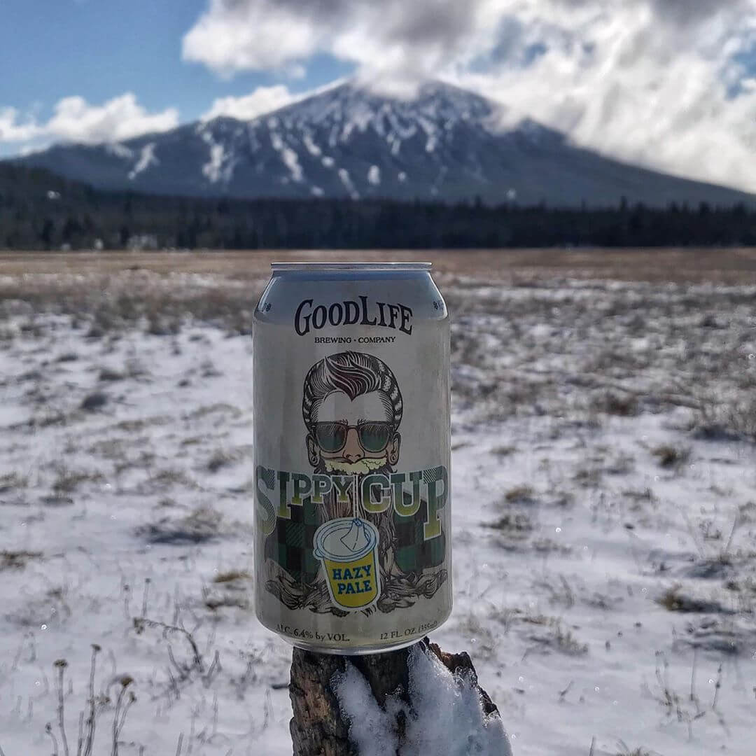 Newly released Sippy Cup Hazy Pale cans out in the wild getting to experience their first taste of the GoodLife! #goodlifebrewing #sippycuphazypale